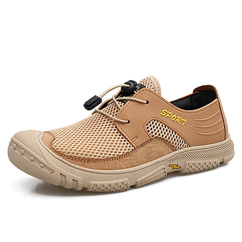 

Men's Trainers Athletic Shoes Sporty Daily Outdoor Mesh Breathable Non-slipping Wear Proof Black Khaki Beige Spring Summer