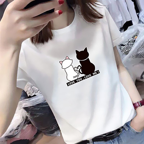 

Women's Tee / T-shirt Pure Color Crew Neck Spandex Cat Sport Athleisure Top Short Sleeves Breathable Soft Comfortable Everyday Use Casual Daily Outdoor