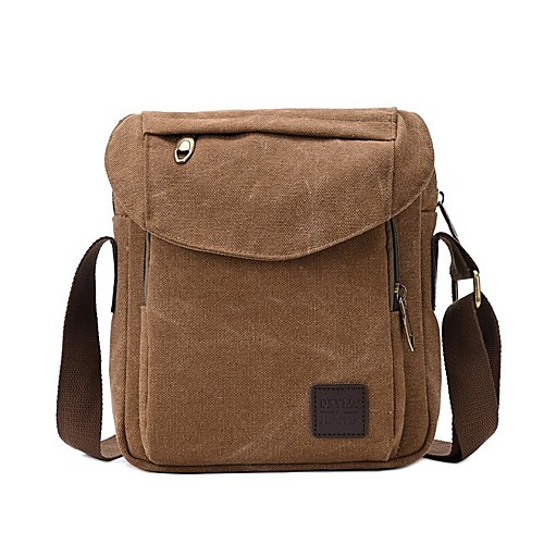 

Men's Bags Canvas Crossbody Bag Zipper Solid Color Shopping Daily 2021 Canvas Bag MessengerBag Black Khaki Gray Coffee