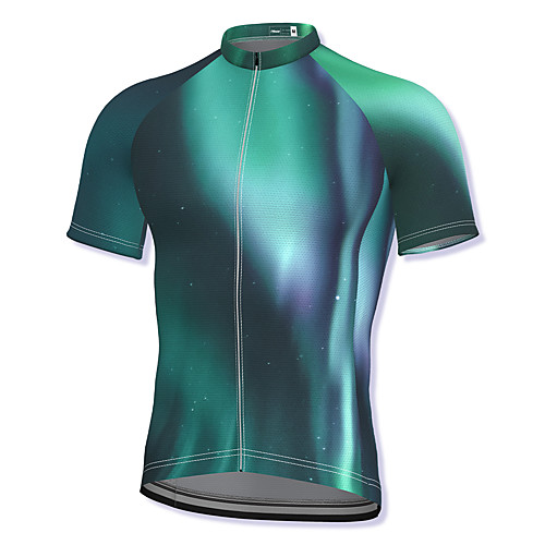 

21Grams Men's Short Sleeve Cycling Jersey Spandex Green Gradient Bike Top Mountain Bike MTB Road Bike Cycling Breathable Quick Dry Sports Clothing Apparel / Athleisure