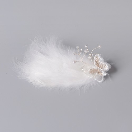 

1920s Retro Feather / Fabric Fascinators with Feather / Faux Pearl 1 Piece Special Occasion / Party / Evening Headpiece