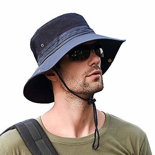 

boonie sun hat wide brim, sun cap fishing hat for men women, sun protection & breathable bucket boonie hat navy