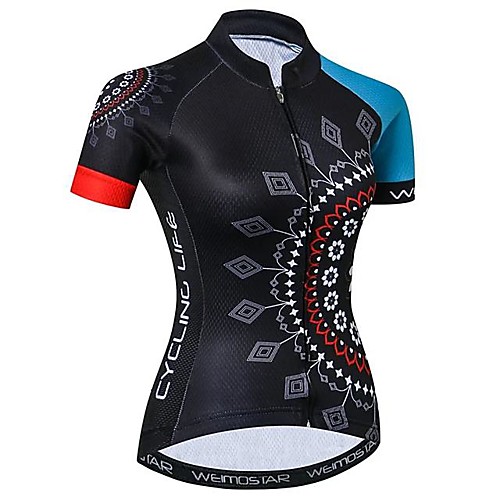 

21Grams Women's Short Sleeve Cycling Jersey Spandex Black Bike Jersey Mountain Bike MTB Road Bike Cycling Sports Clothing Apparel / Stretchy / Athleisure