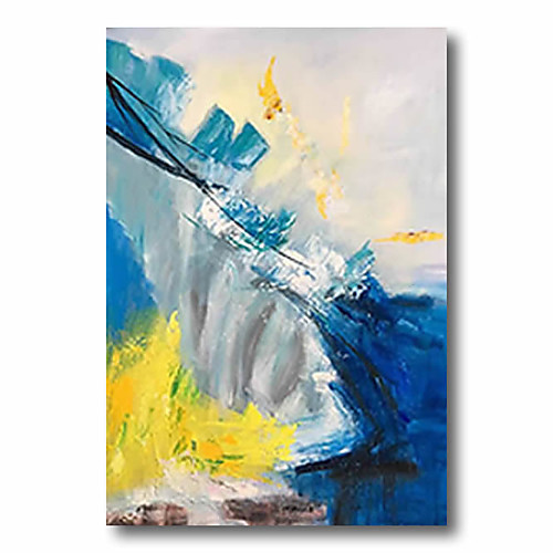 

Stretched Oil Painting Hand Painted Canvas Abstract Comtemporary Modern High Quality Blue Ready to Hang