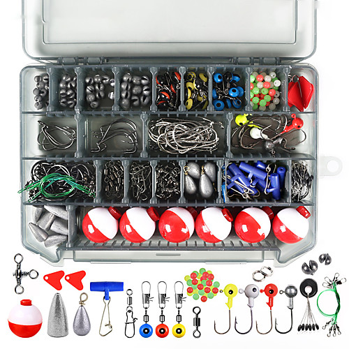 

268 pcs Fishing Hooks Fishing Snaps & Swivels Fishing Beads Fishing Line Sinker Slides Plastic Metal Easy to Carry Easy to Use Sea Fishing Other