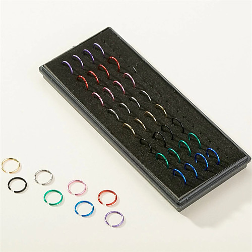 

Nose Ring / Nose Stud / Nose Piercing Simple Fashion European Women's Body Jewelry For Street Gift Geometrical Titanium Steel Rainbow 40pcs