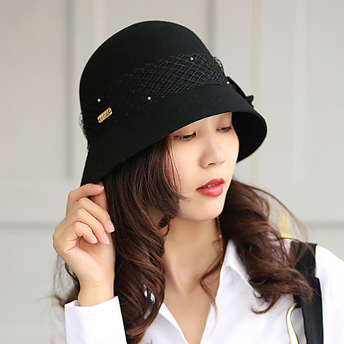 

Lady Wool Hats with Trim 1 Piece Special Occasion / Party / Evening Headpiece