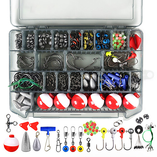 

228 pcs Fishing Hooks Fishing Snaps & Swivels Fishing Beads Fishing Line Sinker Slides Plastic Metal Easy to Carry Easy to Use Sea Fishing Other