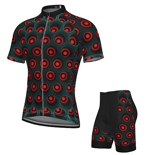 

Men's Short Sleeve Cycling Jersey with Shorts Spandex Dark Green Dot Bike Breathable Quick Dry Sports Graphic Mountain Bike MTB Road Bike Cycling Clothing Apparel / Stretchy / Athletic / Athleisure