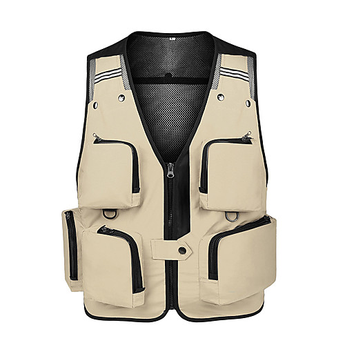 

Men's Hiking Vest / Gilet Fishing Vest Military Tactical Vest Sleeveless V Neck Vest / Gilet Jacket Top Outdoor Lightweight Breathable Quick Dry Sweat wicking Autumn / Fall Spring Polyester Solid