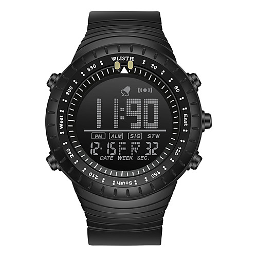 

WLISTH Men's Digital Watch Analog Digital Sporty Big Face Water Resistant / Waterproof Chronograph Luminous / One Year / Silicone