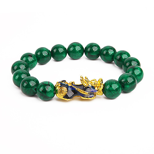 

pi xiu bracelet feng shui green jade wealth bracelet for women men adjustable elastic