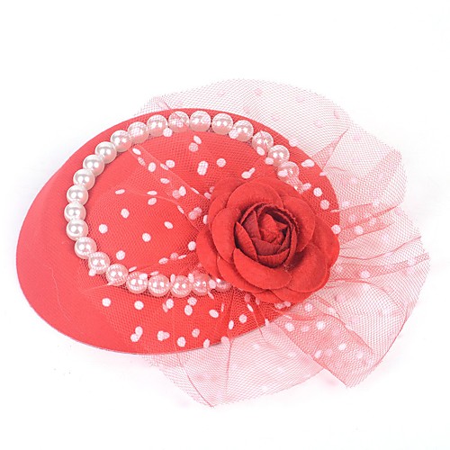 

Retro Pearl Tulle Fascinators with Floral / Pearls 1 Piece Special Occasion / Party / Evening Headpiece