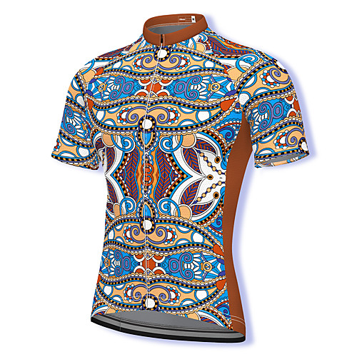 

21Grams Men's Short Sleeve Cycling Jersey Spandex Brown Bike Top Mountain Bike MTB Road Bike Cycling Breathable Quick Dry Sports Clothing Apparel / Athleisure