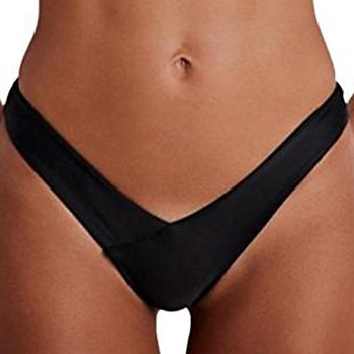 

cheeky bikini bottom sexy v shape booty beachwear brief solid color black thong