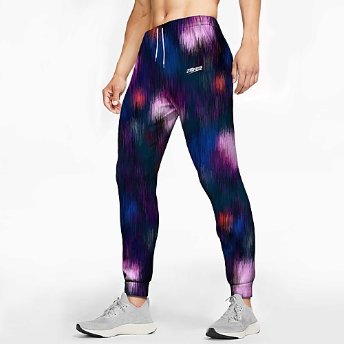 

21Grams Men's Sweatpants Joggers Jogger Pants Athletic Bottoms Drawstring Winter Fitness Gym Workout Running Training Exercise Breathable Soft Sweat wicking Sport Tie Dye Navy Blue / Micro-elastic