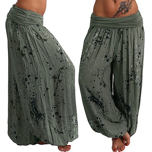

Women Pants Harem Pants Loose Wide Leg Pants Trousers Boho Yoga Harem Pants Floral Long Pants Lounge Pants Army Green