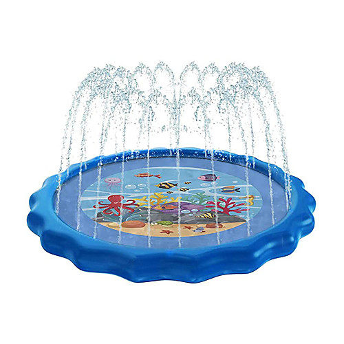 

Sprinkle Splash Play Mat Inflatable Splash Pad Sprinkler PVC / Vinyl Ocean Theme Water fun Outdoor Summer 68 Inch Boys and Girls Kid's