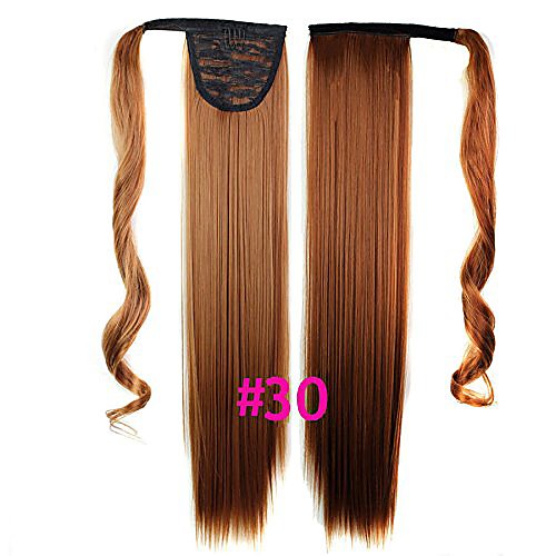 

60cm long straight clip in hair tail false hair ponytail hairpiece with hairpins synthetic hair pony tail hair extensions #30 24inches