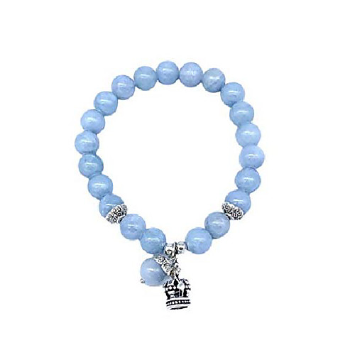 

viela stretch blue opal lucky stone bracelet reiki healing crystal gemstone dangle charms crown bracelet