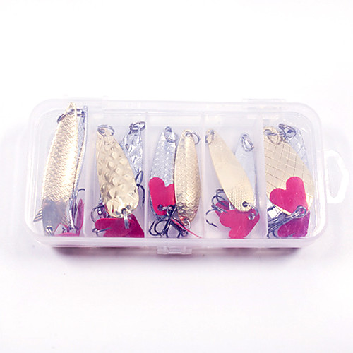 

10 pcs Lure kit Fishing Lures Hard Bait Spoons Bass Trout Pike Lure Fishing