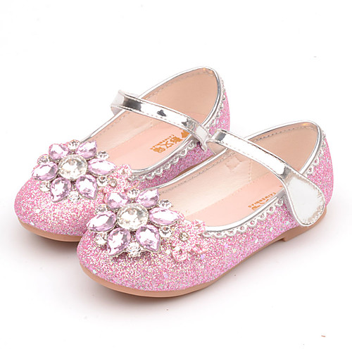 

Girls' Flats Flower Girl Shoes Princess Shoes School Shoes Rubber PU Little Kids(4-7ys) Big Kids(7years ) Daily Party & Evening Walking Shoes Rhinestone Sparkling Glitter Buckle Blue Pink Fall Spring