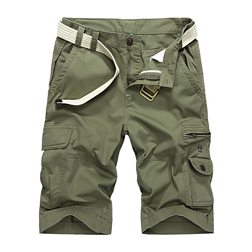 

Men's Hiking Shorts Hiking Cargo Shorts Solid Color Outdoor Breathable Multi-Pockets Wear Resistance Shorts Army Green Khaki Green Hunting Fishing Climbing M L XL XXL XXXL