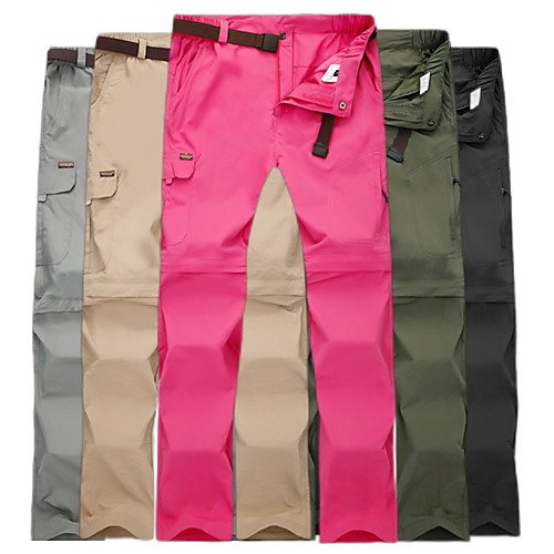 

Women's Hiking Pants Trousers Convertible Pants / Zip Off Pants Outdoor Waterproof Lightweight Breathable Comfort Bottoms Black Army Green Grey Khaki Rose Red Hunting Fishing Climbing S M L XL XXL