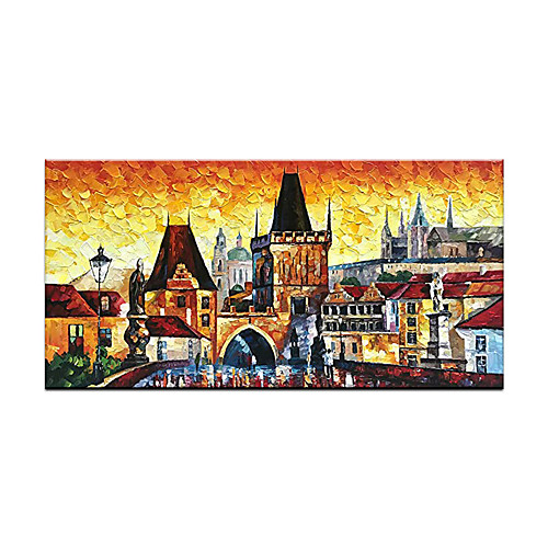 

Oil Painting Hand Painted Horizontal Abstract Landscape Modern Rolled Canvas (No Frame)