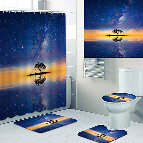 

Bathroom Shower Curtains & Hooks Rainbow Neoclassical Polyester Waterproof