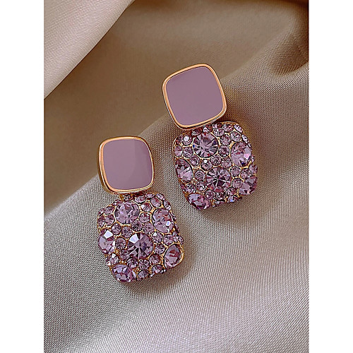 

Women's Stud Earrings Earrings Geometrical Elegant Fashion Imitation Diamond Earrings Jewelry Purple For Gift Prom Date Vacation 1 Pair