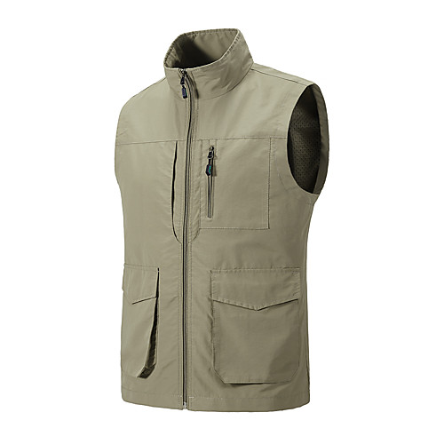 

Men's Hiking Vest / Gilet Fishing Vest Military Tactical Vest Sleeveless Vest / Gilet Jacket Top Outdoor Lightweight Windproof Breathable Quick Dry Vintage Style Retro Autumn / Fall Spring Chinlon