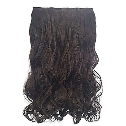 

becoler 1pc 5 clip in hair extensions curly wavy wig for woman girl hair wave roll heat resistant 22 inches