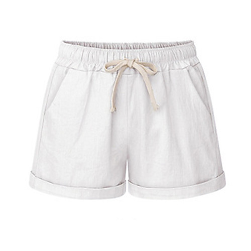 

Women's Casual / Sporty Comfort Daily Leisure Sports Shorts Pants Plain Short Drawstring Pocket White Black Blushing Pink Wine Beige