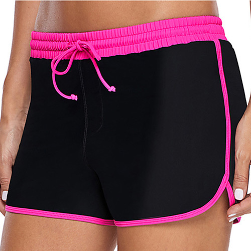 

Women's Beach Bottom Swimsuit Drawstring Solid Color Fuchsia Swimwear Bathing Suits Fashion