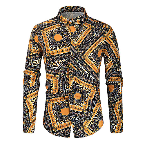 

Men's Shirt 3D Print Graphic Long Sleeve Daily Tops Rainbow
