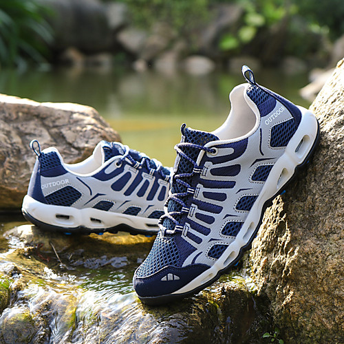 

Men's Trainers Athletic Shoes Casual Outdoor Upstream Shoes Mesh Tissage Volant Breathable Non-slipping Wear Proof Dark Grey Black / Blue Dark Blue Summer