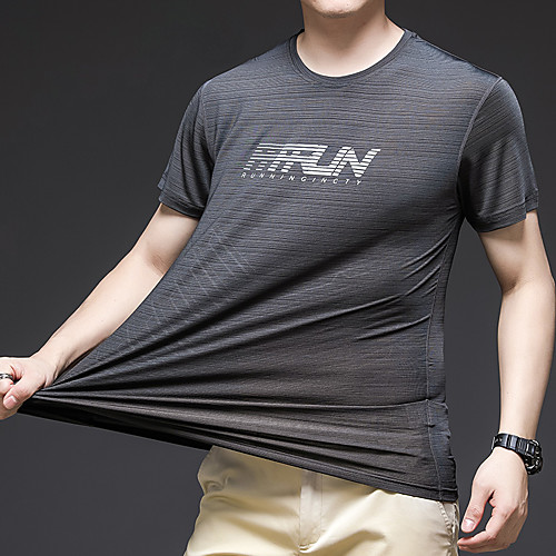 

Men's T shirt Hiking Tee shirt Short Sleeve Tee Tshirt Top Outdoor Lightweight Breathable Quick Dry Stretchy Autumn / Fall Spring Polyester White Black Red Fishing Climbing Camping / Hiking / Caving