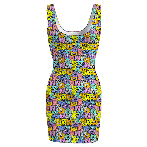 

Women's Sports Dress Short Mini Dress Rainbow Sleeveless Animal Print Spring Summer Round Neck Casual 2021 S M L XL XXL 3XL