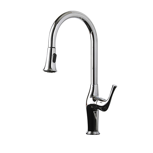 

Kitchen faucet - Single Handle One Hole Chrome / Oil-rubbed Bronze Pull-out / ­Pull-down / Tall / ­High Arc Centerset Contemporary Kitchen Taps