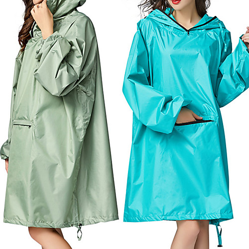 

Women's Men's Rain Poncho Waterproof Hiking Jacket Rain Jacket Outdoor Solid Color Waterproof Lightweight Windproof Breathable Raincoat Poncho Top Fishing Climbing Beach White Black Blue Green Royal