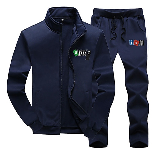 

Men's Sweatsuit 2 Piece Set Elastic Waistband Stand Collar Sport Athleisure Clothing Suit Long Sleeve Breathable Soft Comfortable Exercise & Fitness Everyday Use Outdoor Fitness Exercising