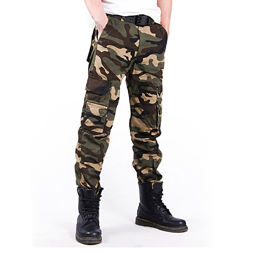 

Men's Hunting Pants Ventilation Wearproof Soft Fall Spring Camo / Camouflage Cotton for Yellow Grey Green XS S M L XL