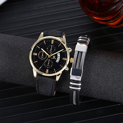 

Men's Military Watch Analog Quartz Stylish Calendar / date / day Chronograph Fake Three Eyes Six Needles / Titanium Alloy