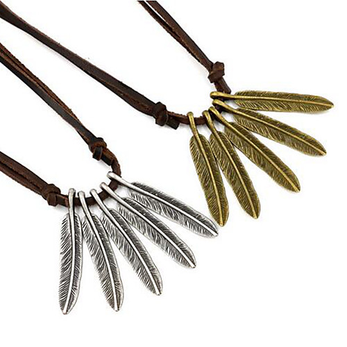 

Men's Women's Necklace Fashion Vintage Leather Alloy Gold Silver 88-90 cm Necklace Jewelry 1pc For Festival