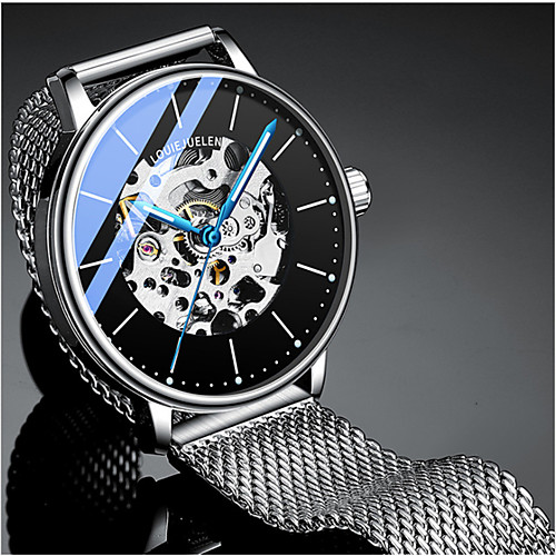 

Men's Mechanical Watch Analog Automatic self-winding Geometrical Classic Hollow Engraving / One Year / Stainless Steel / Stainless Steel