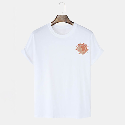 

Men's Unisex T shirt Hot Stamping Graphic Prints Sun Plus Size Print Short Sleeve Daily Tops 100% Cotton Basic Casual White Black Blushing Pink