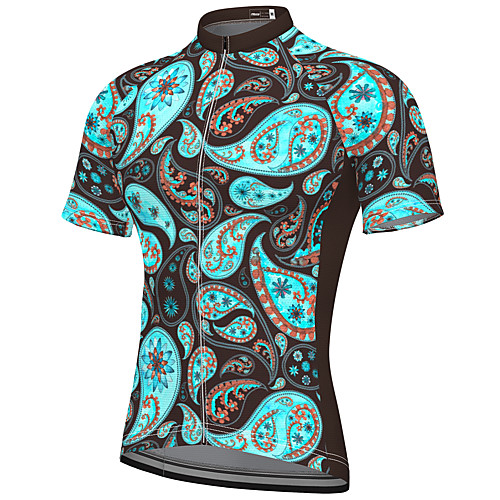 

21Grams Men's Short Sleeve Cycling Jersey Spandex Blue Bike Top Mountain Bike MTB Road Bike Cycling Breathable Quick Dry Sports Clothing Apparel / Athleisure