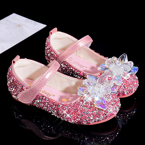 

Girls' Flats Flower Girl Shoes Princess Shoes School Shoes Rubber PU Little Kids(4-7ys) Big Kids(7years ) Daily Party & Evening Walking Shoes Rhinestone Sparkling Glitter Buckle Pink Silver Fall