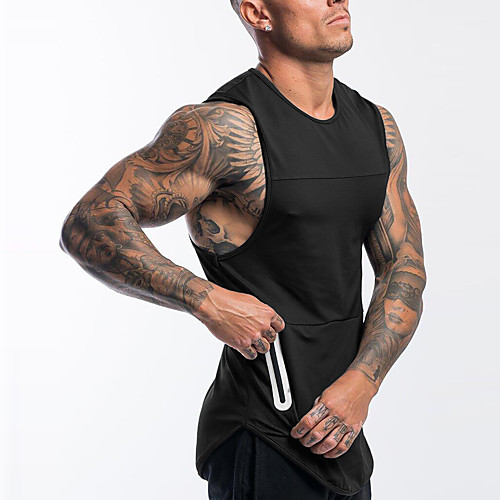 

Men's Sleeveless Workout Tank Top Running Tank Top Running Singlet Vest / Gilet Athleisure Summer Moisture Wicking Quick Dry Breathable Fitness Gym Workout Running Jogging Exercise Sportswear Solid